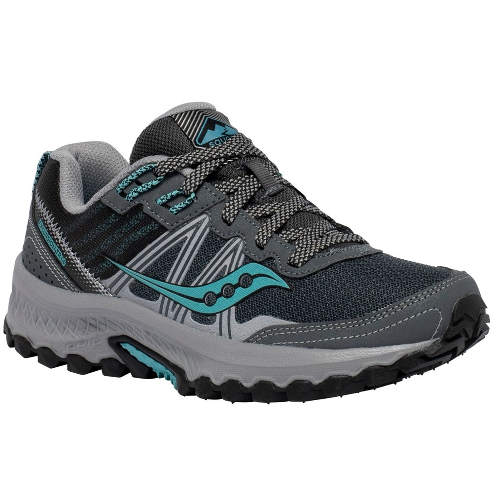 Saucony Excursion Trail Running Shoes - Charcoal and Aqua